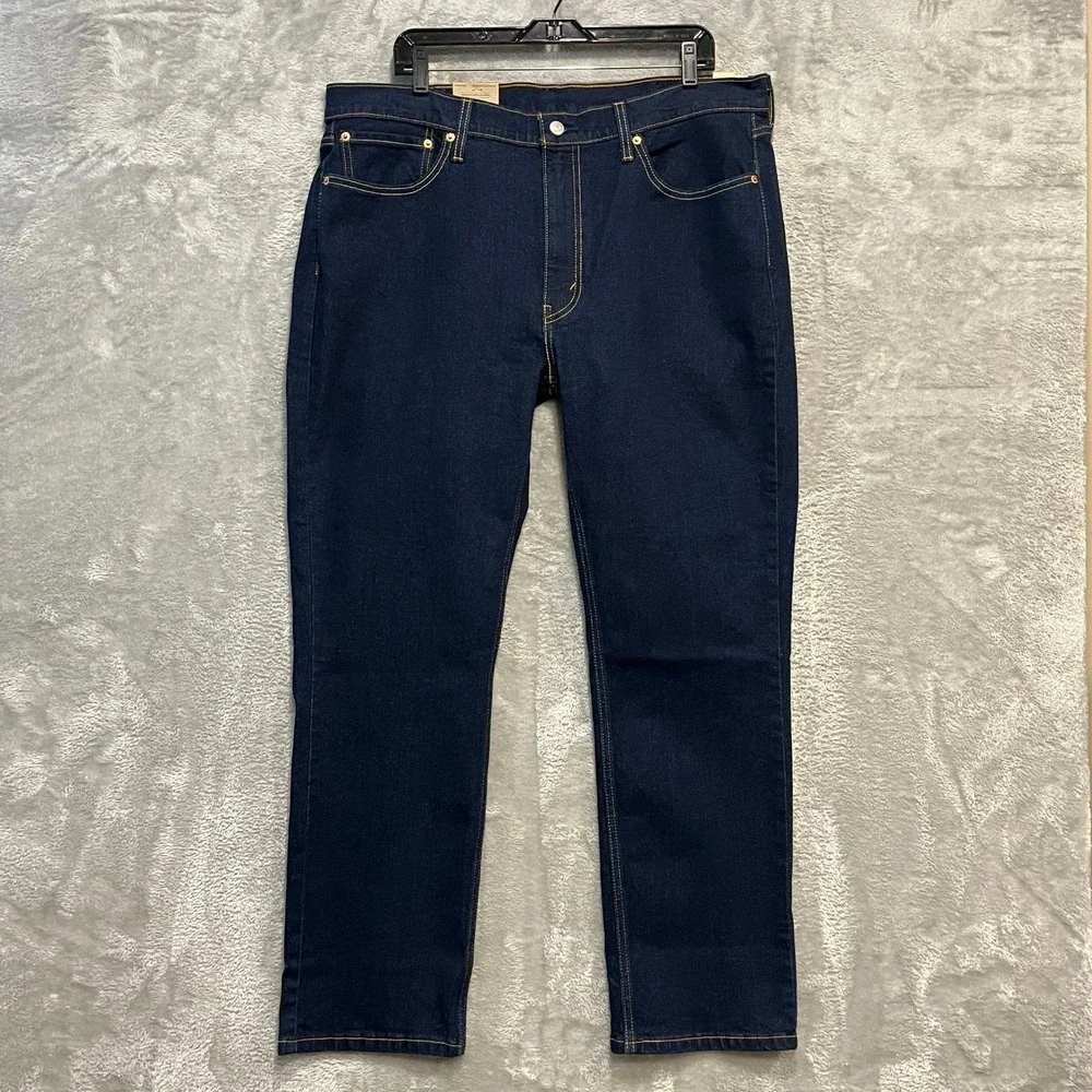 Levi's 514 Straight Jeans Mens 38x30 Blue Dark Wash Stretch Denim